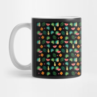 Tropical Fruit, Palms, and flowers Pattern Mug